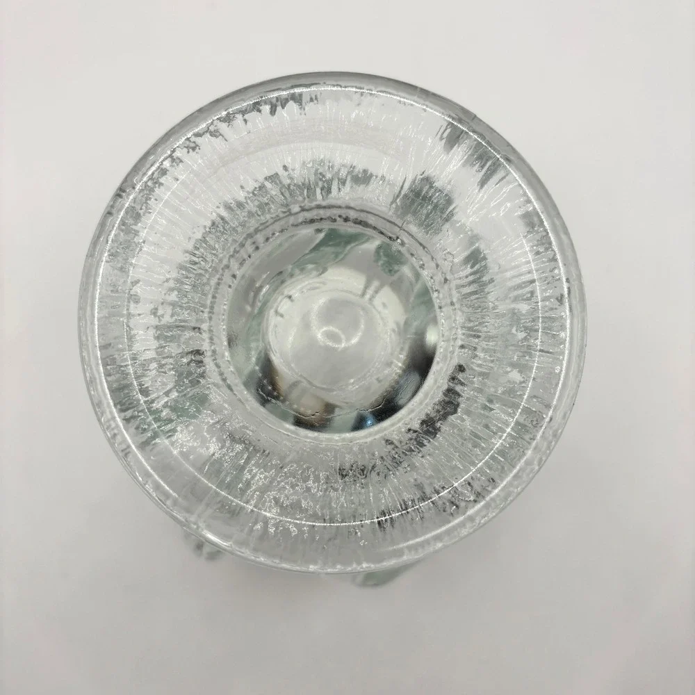 Vintage Clear Glass Tiki Mug Embossed Face Pedestal Cocktail Barware Glass 12oz